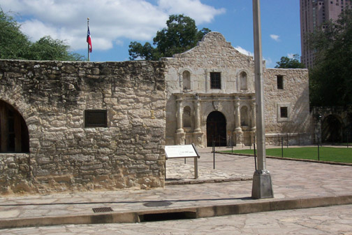 View of the Alamo from left front